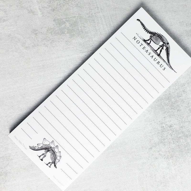 Nancy Nikko Dinosaur (Bones) Refrigerator Notepads, NOTE-A-SAURUS - Set of 2 Pads - Notes, To Do List, Grocery List - Image 2